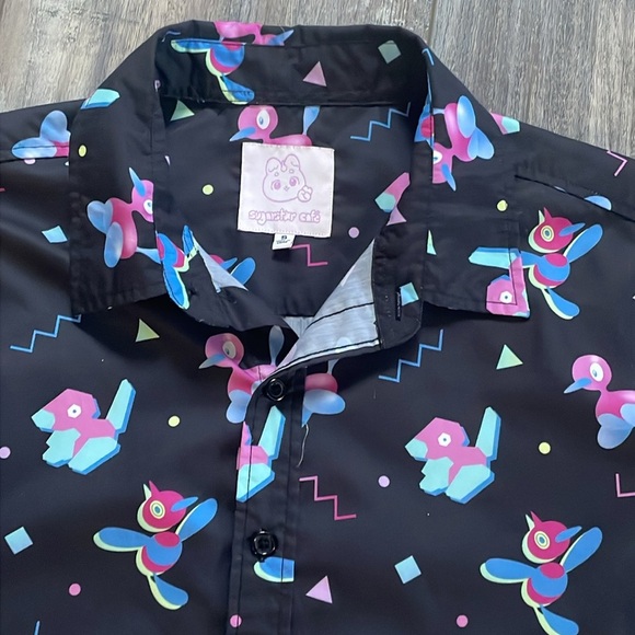 Sugarstar Cafe short sleeve bird print shirt small - Picture 3 of 5